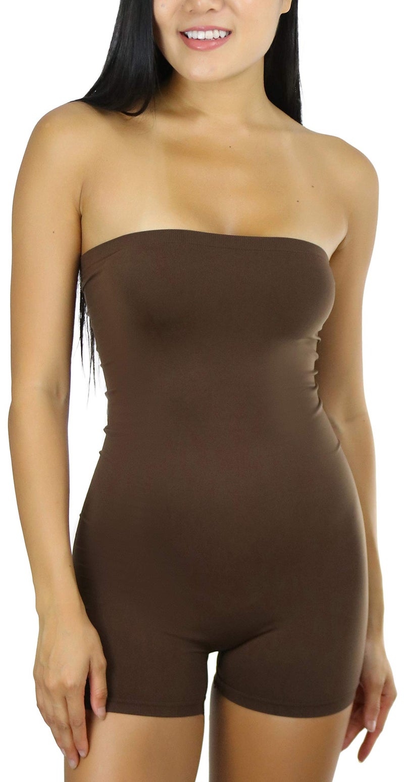 ToBeInStyle Women's Simple Seamless Romper - Nude - M/L - Image 1